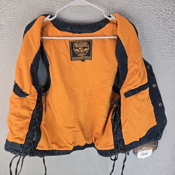 Milwaukee Unisex Denim Collection Performance Vest Sz 2XL Dark Blue Biker - Picture 8 of 13